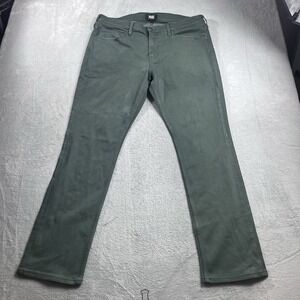 Paige Federal Jeans Mens 33 Uniform Green Slim Straight Stretch Twill Pants Prep